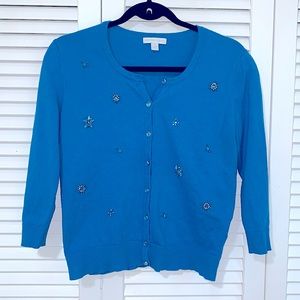 SOLD 💸 Jeweled blue summer cardigan